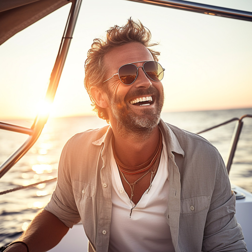 Relaxing sunset yacht cruise