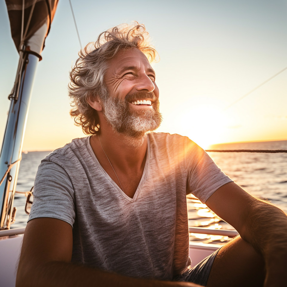 Relaxing sunset yacht cruise