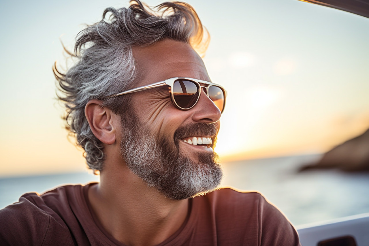 Man enjoys sunset yacht cruise