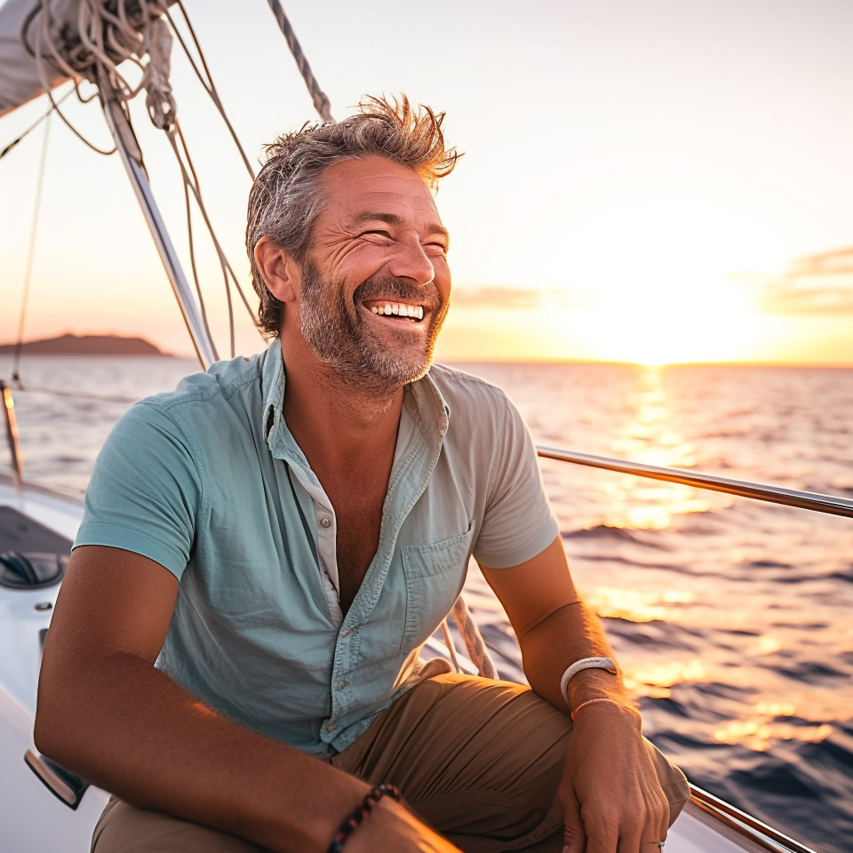 Relaxing sunset yacht cruise