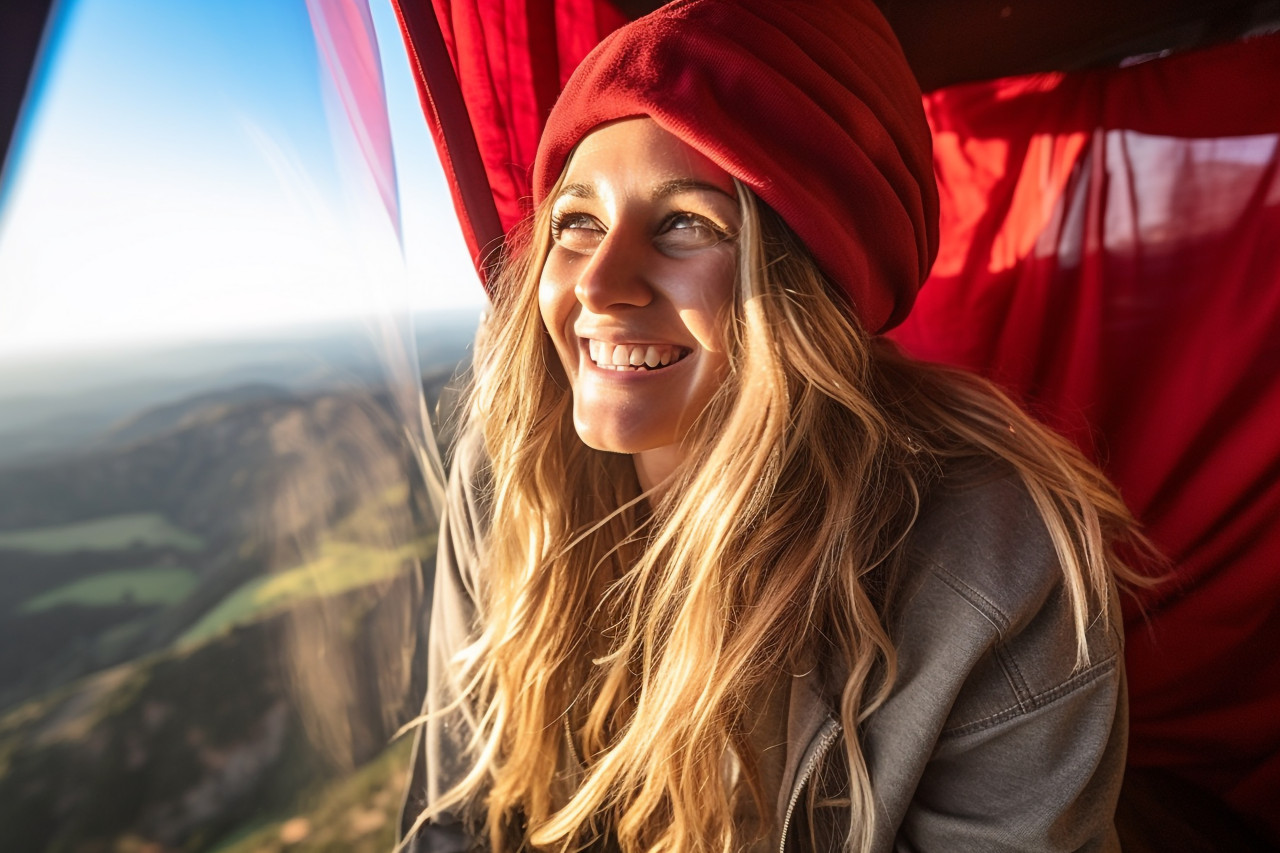 Traveler takes in breathtaking view from air