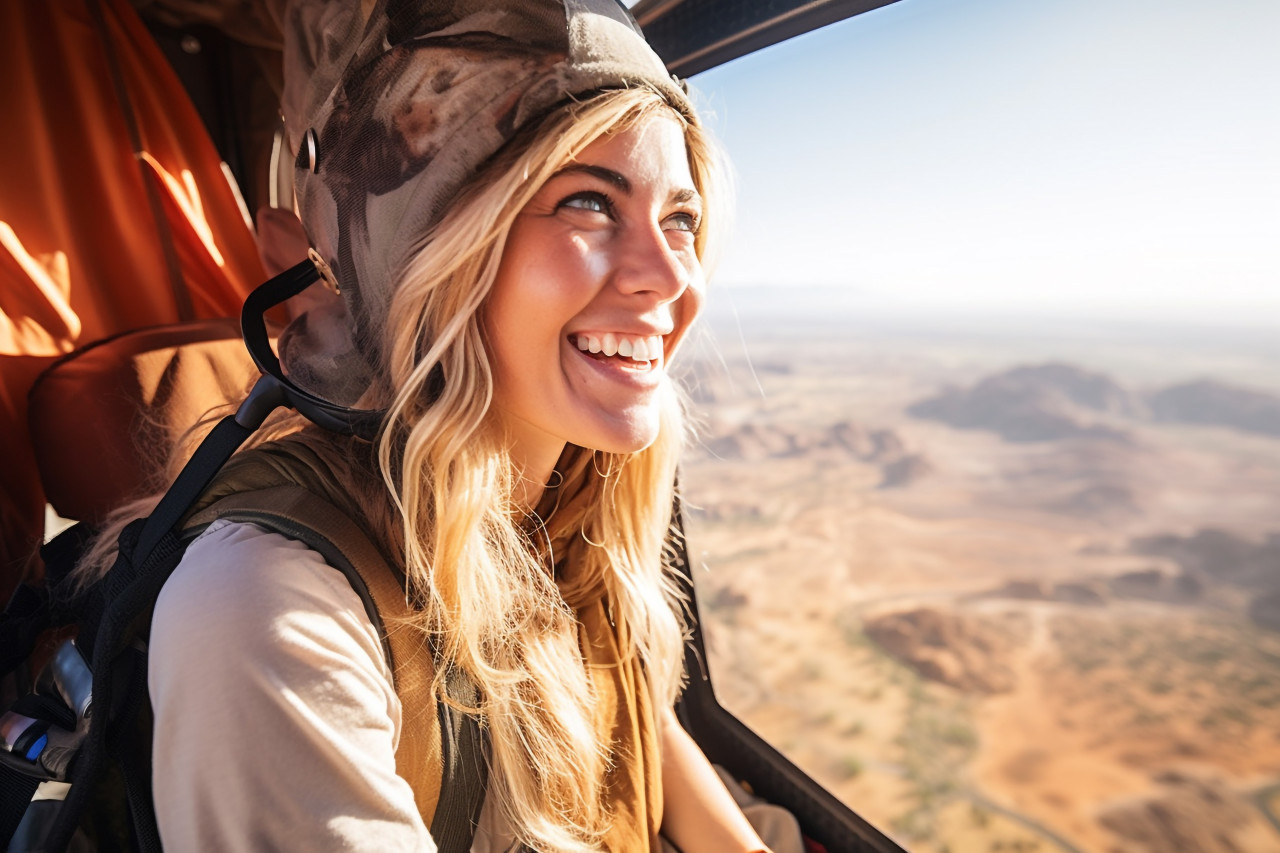 Traveler takes in breathtaking view from air