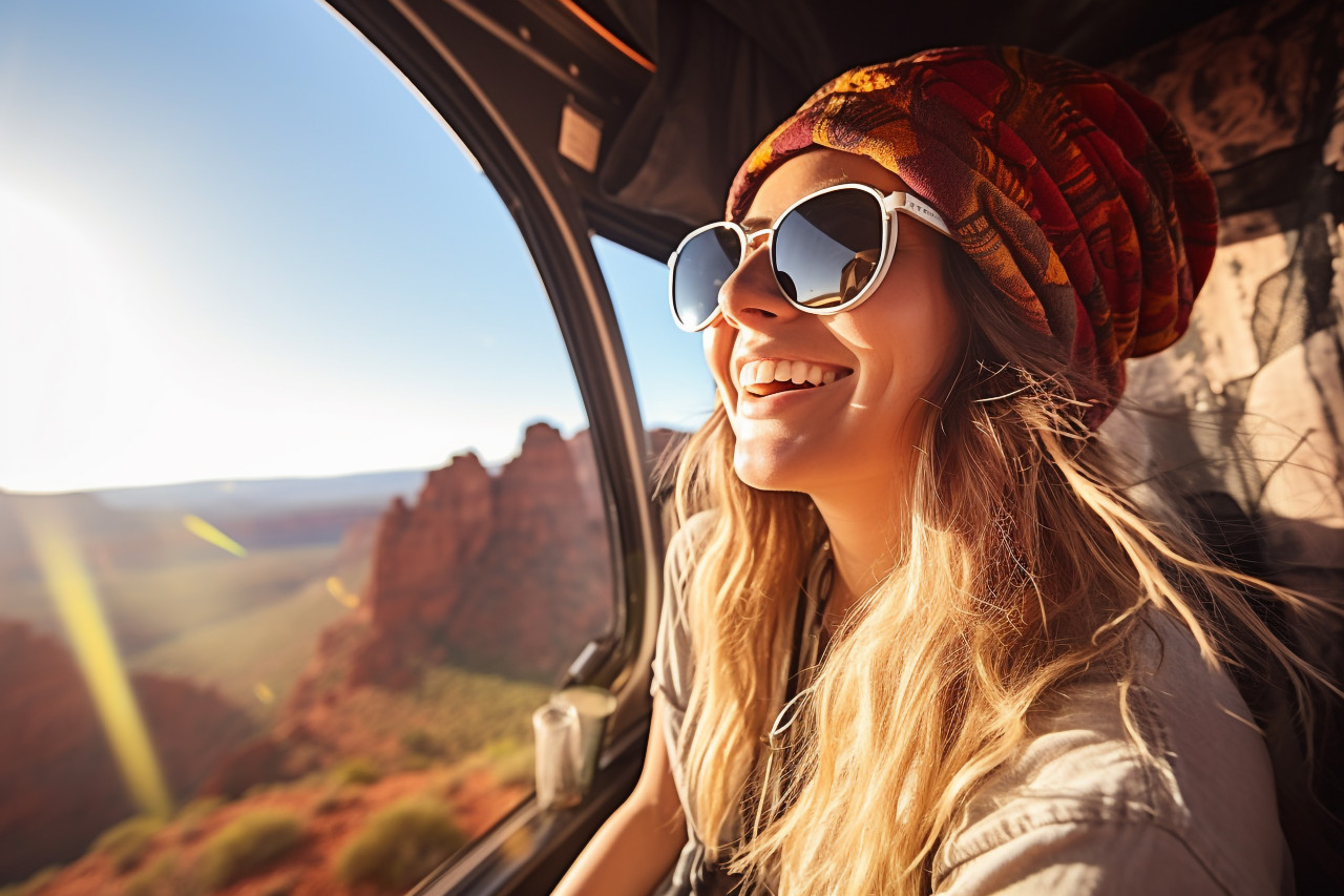 Traveler takes in breathtaking view from air