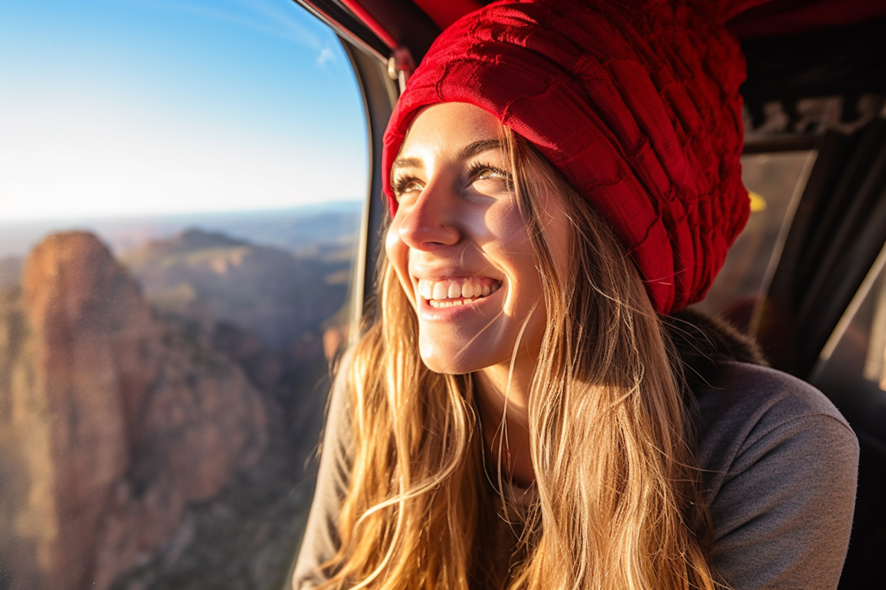 Traveler takes in breathtaking view from air