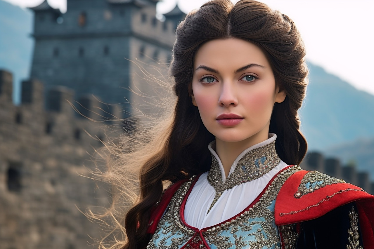 Confident traveler explores great wall of china