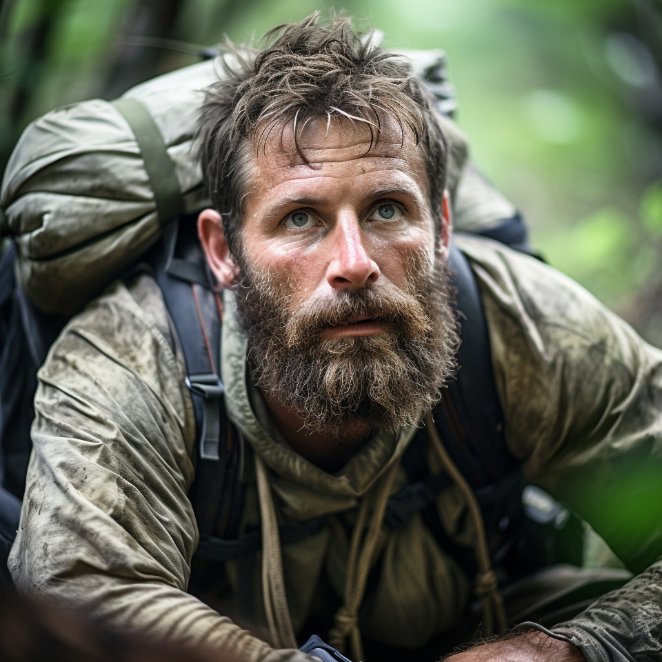 Wilderness explorer on an epic adventure