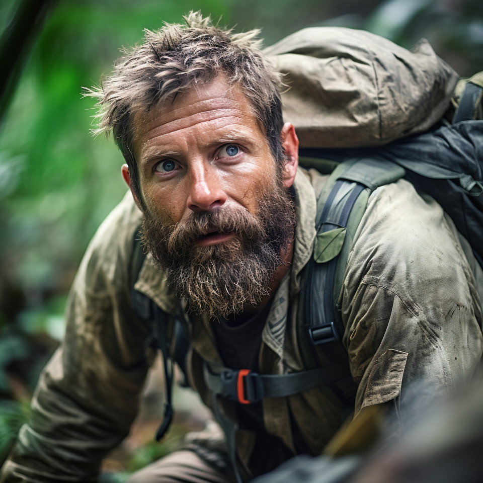 Wilderness explorer on an epic adventure