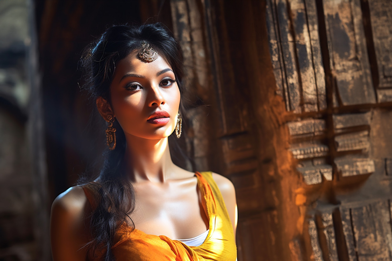 Traveler exploring ancient angkor wat