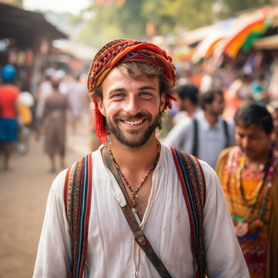 Culturally curious traveler attends local festival