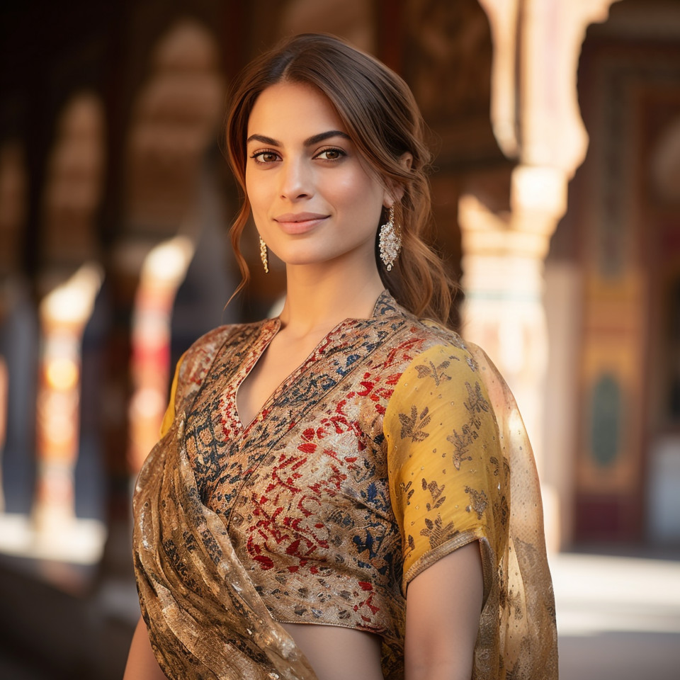 Culturally immersed woman in jaipur