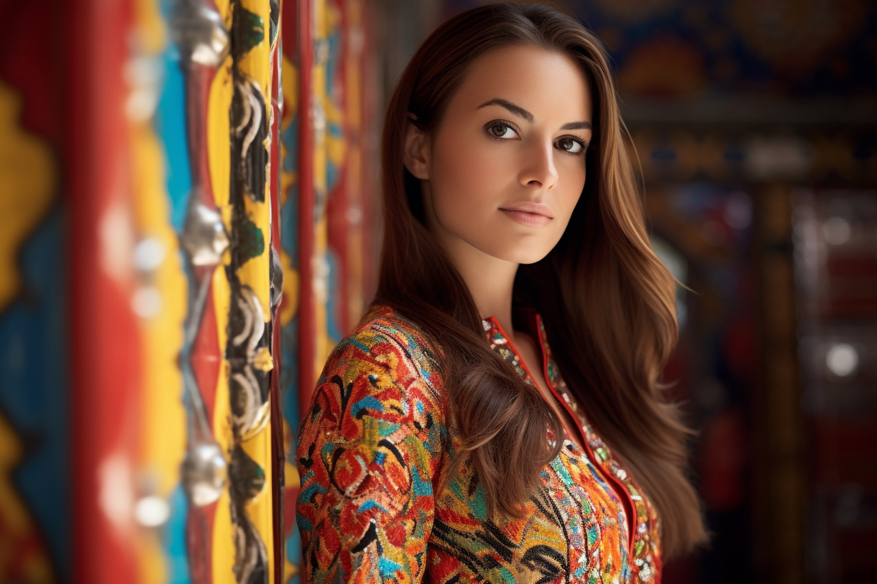 Confident woman experiencing jaipur culture