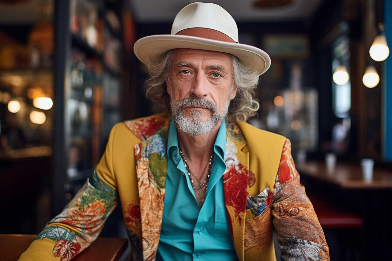 Stylish man in european cafe