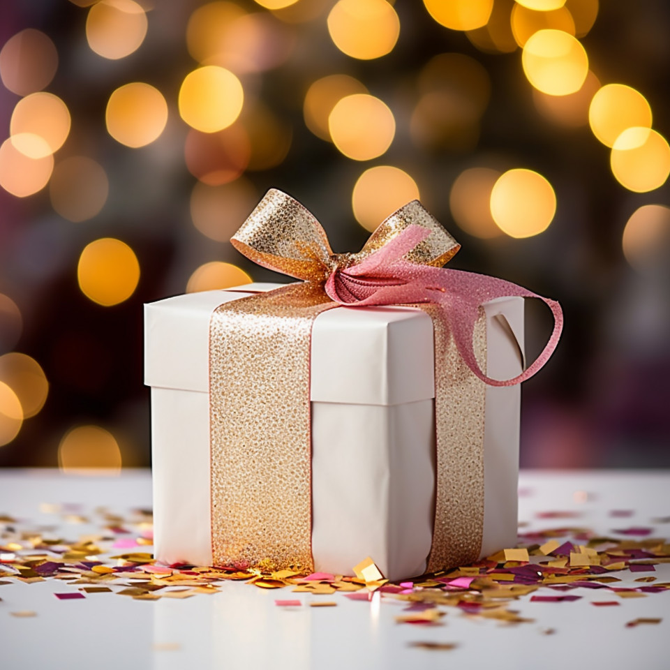 Gift wrapped with elegant ribbon