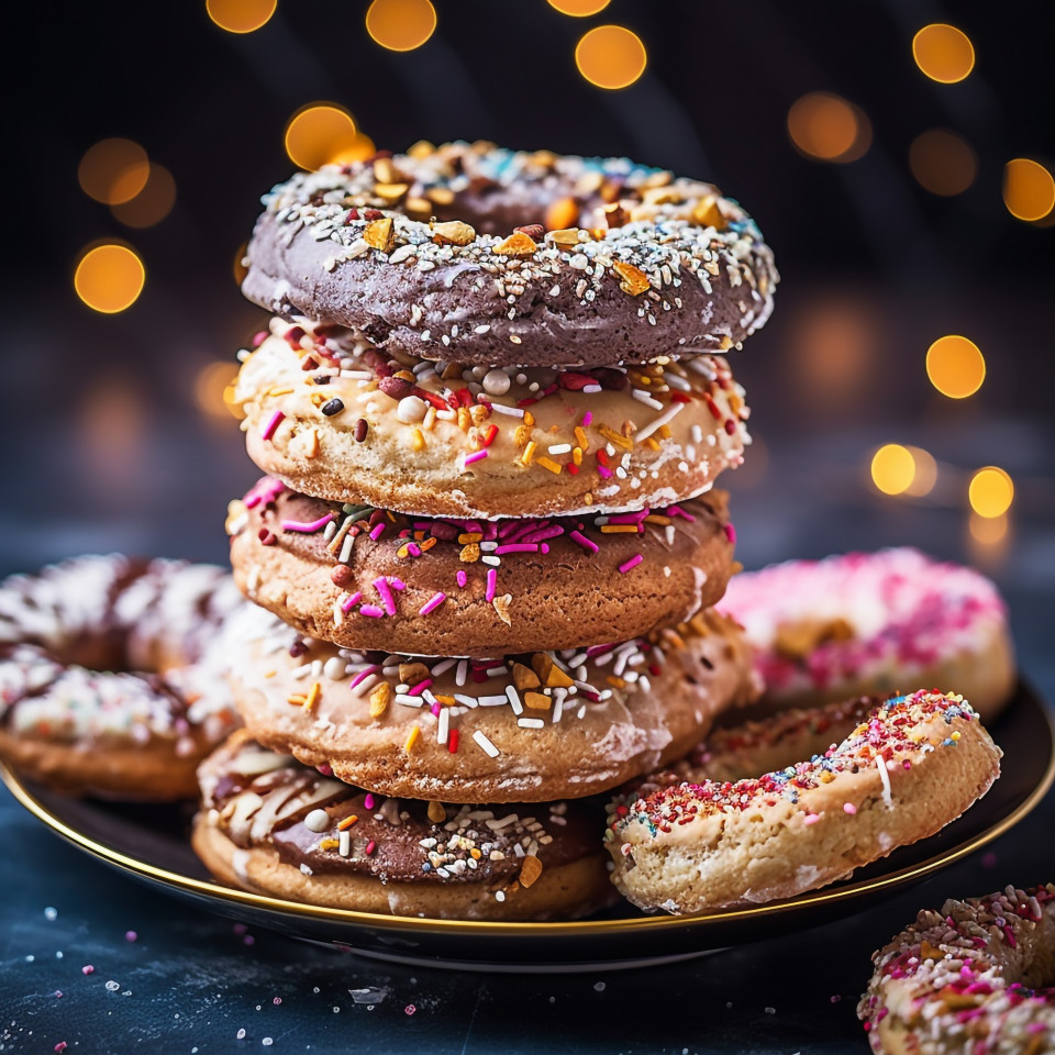 Colorful holiday cookie stacks