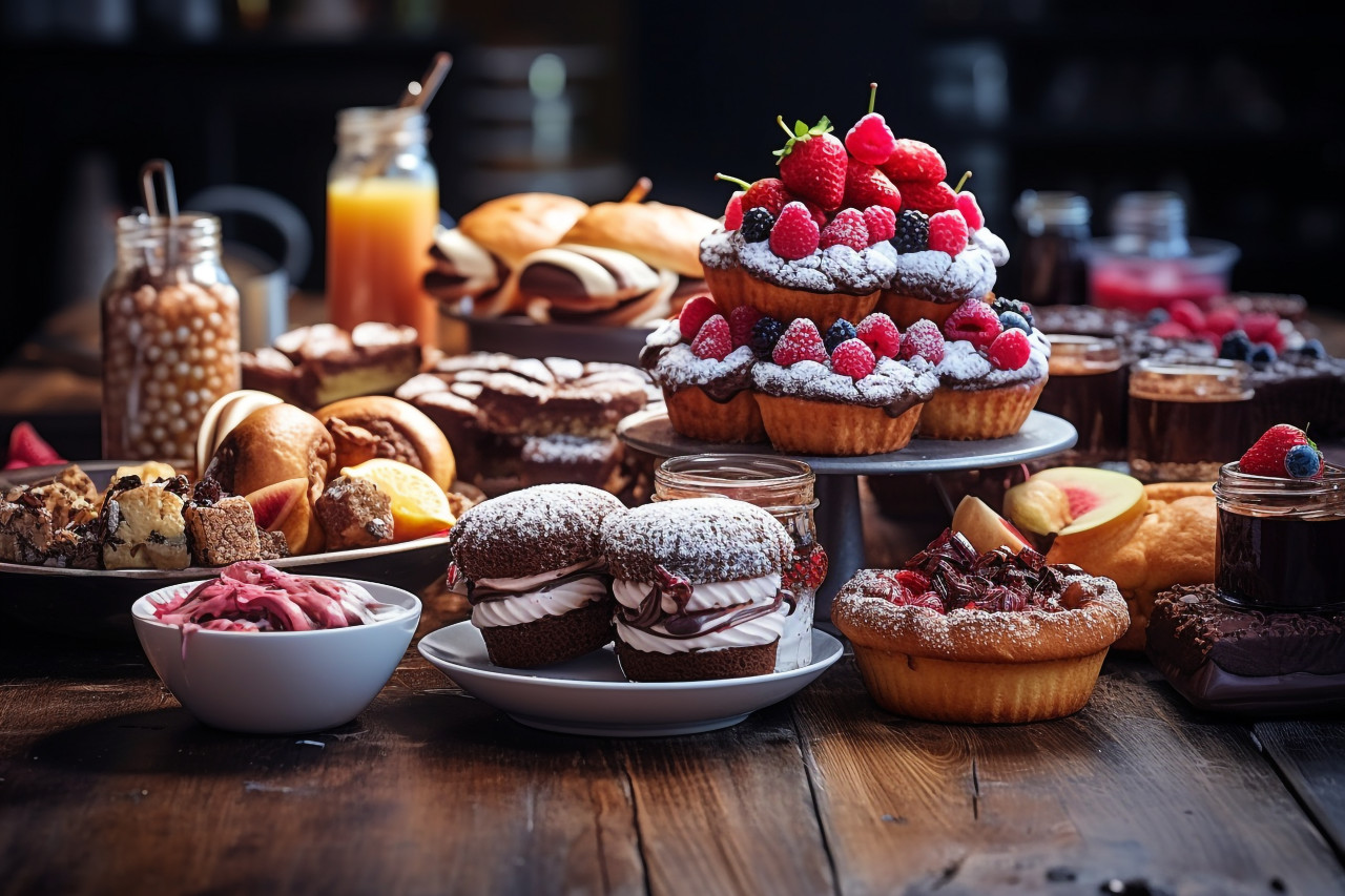 Dessert table with a variety of sweet treats