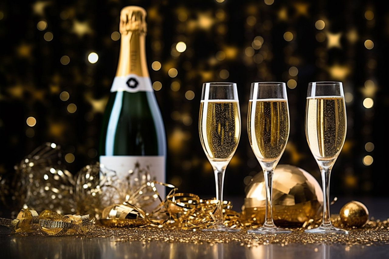 New years eve gold glitter party decorations