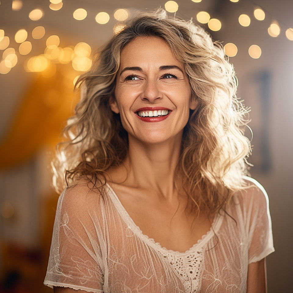 Smiling woman ready to party