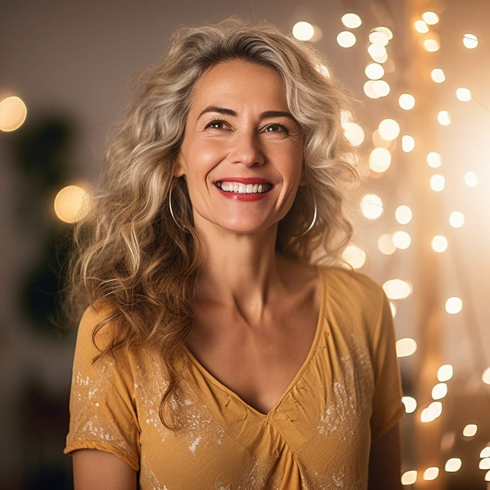 Smiling woman ready to party