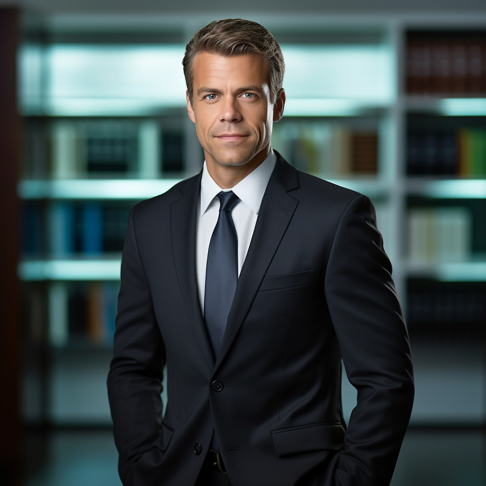 Confident corporate lawyer with strong communication skills