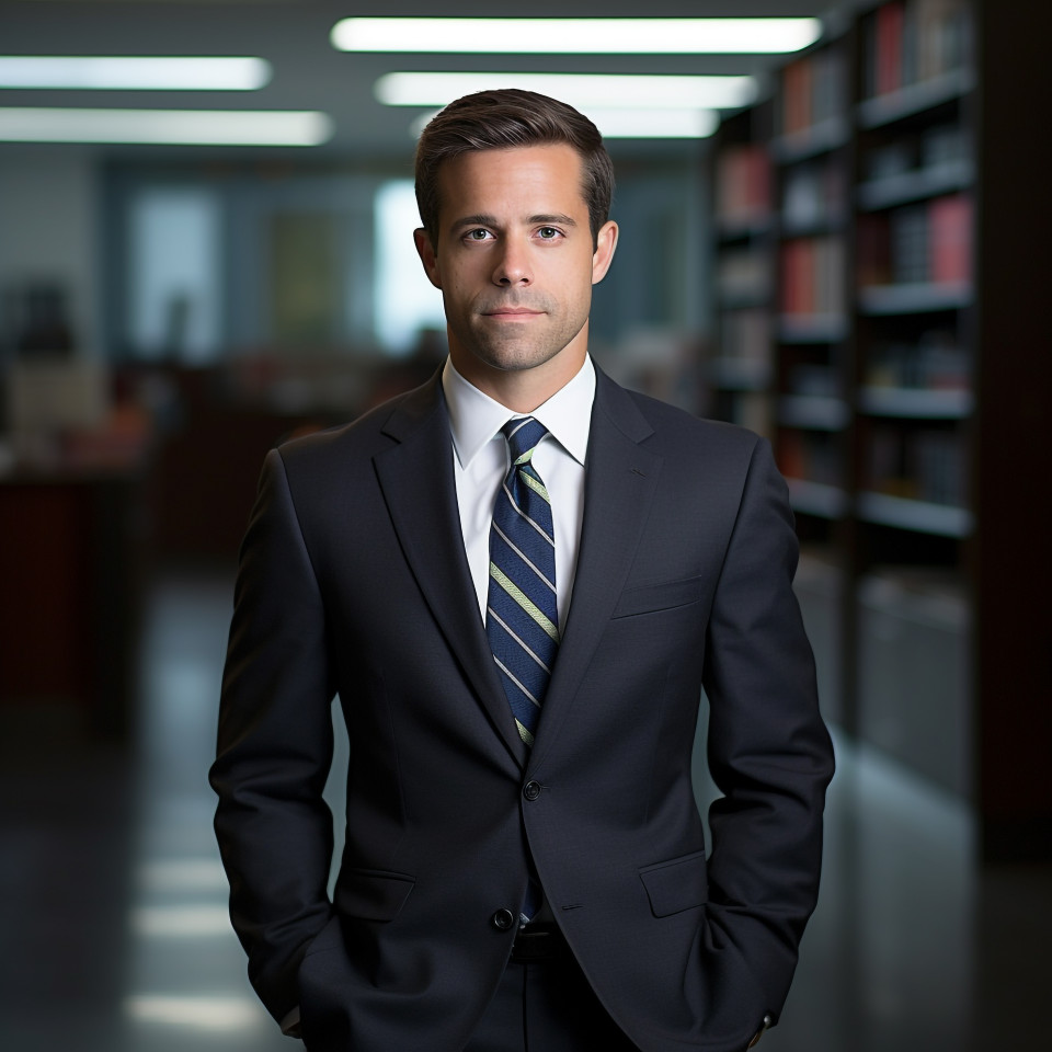 Confident corporate lawyer with strong communication skills