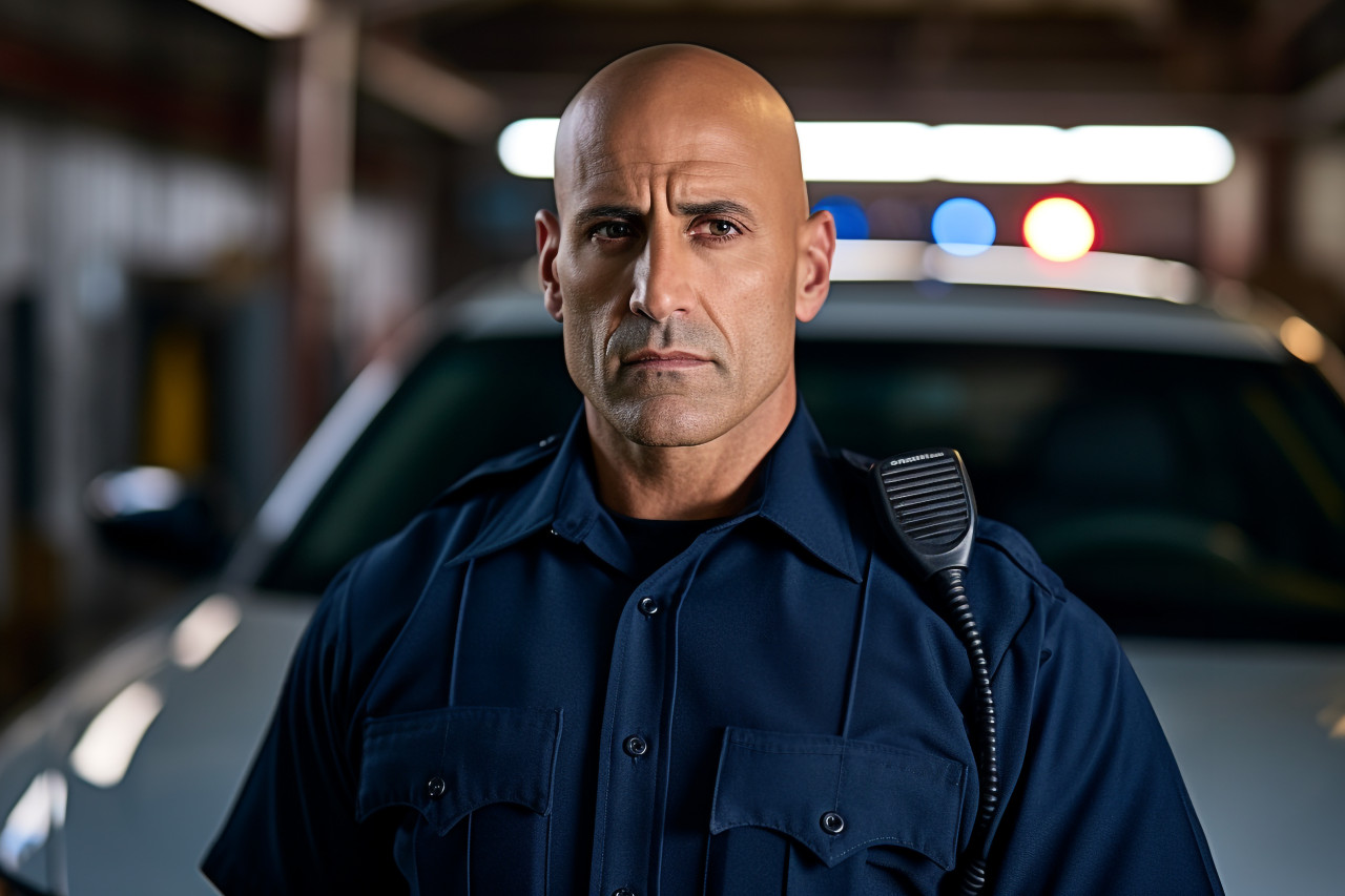 Attractive officer upholding the law