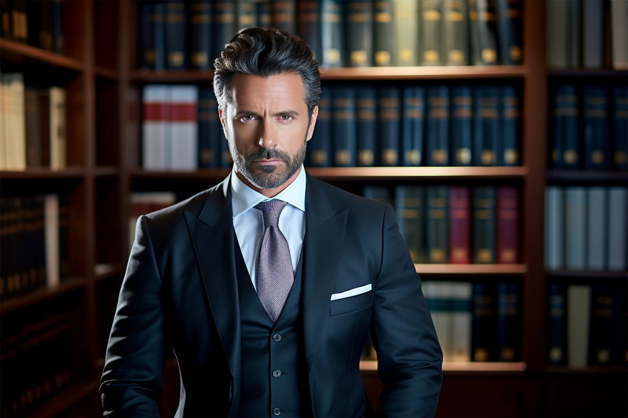 Stylish lawyer in contemporary law office