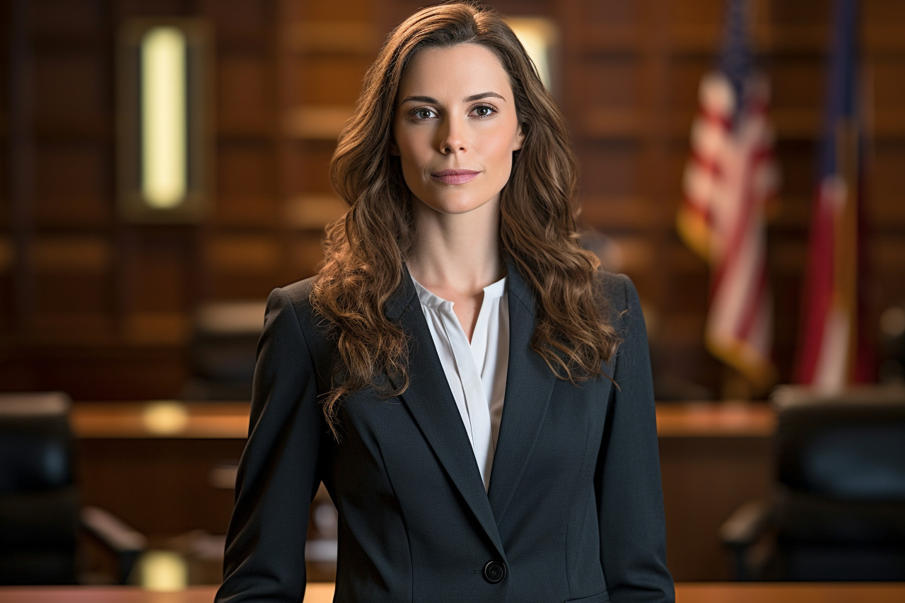 Expert lawyer helping clients at a law library