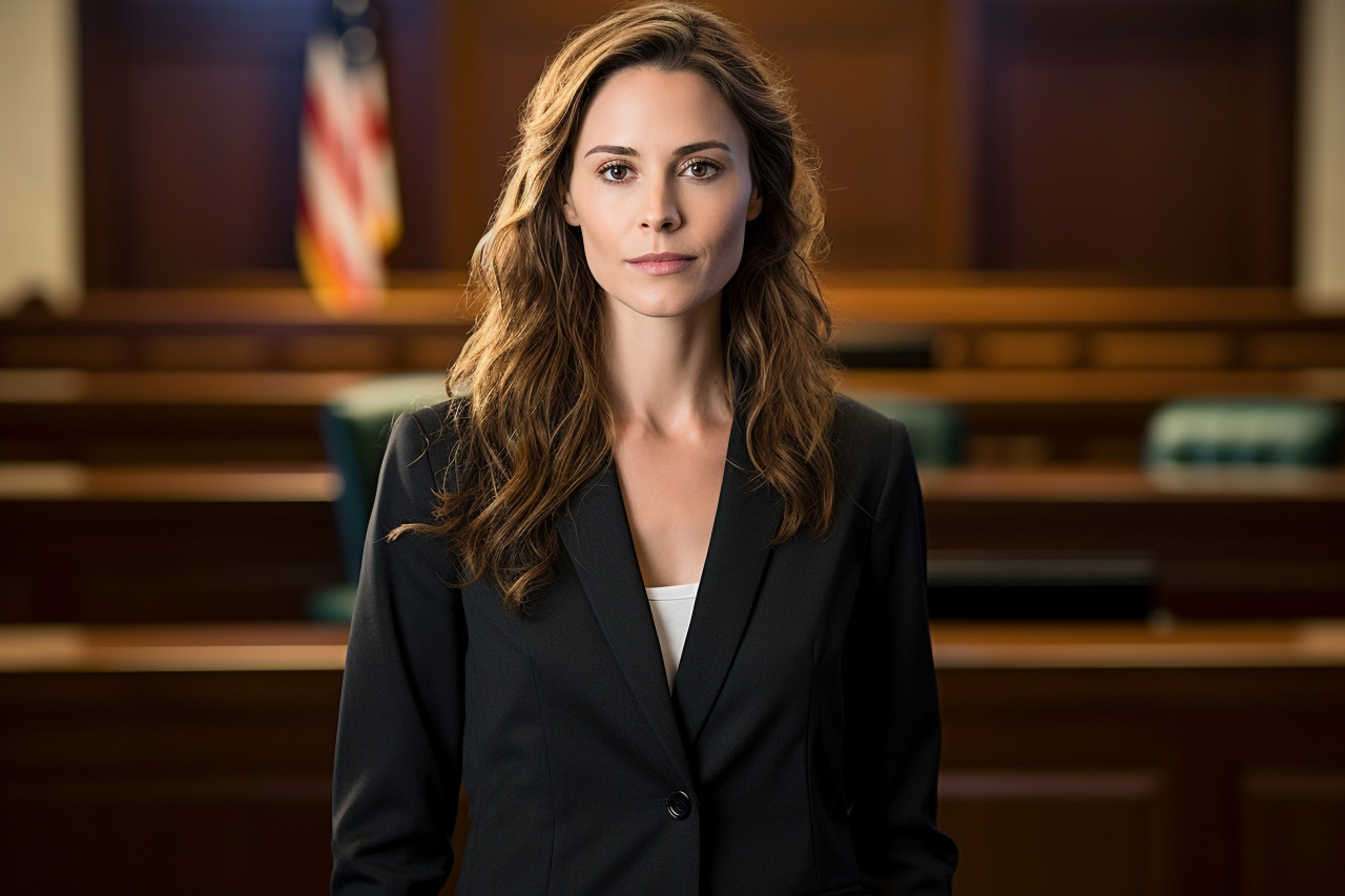 Expert lawyer helping clients at a law library