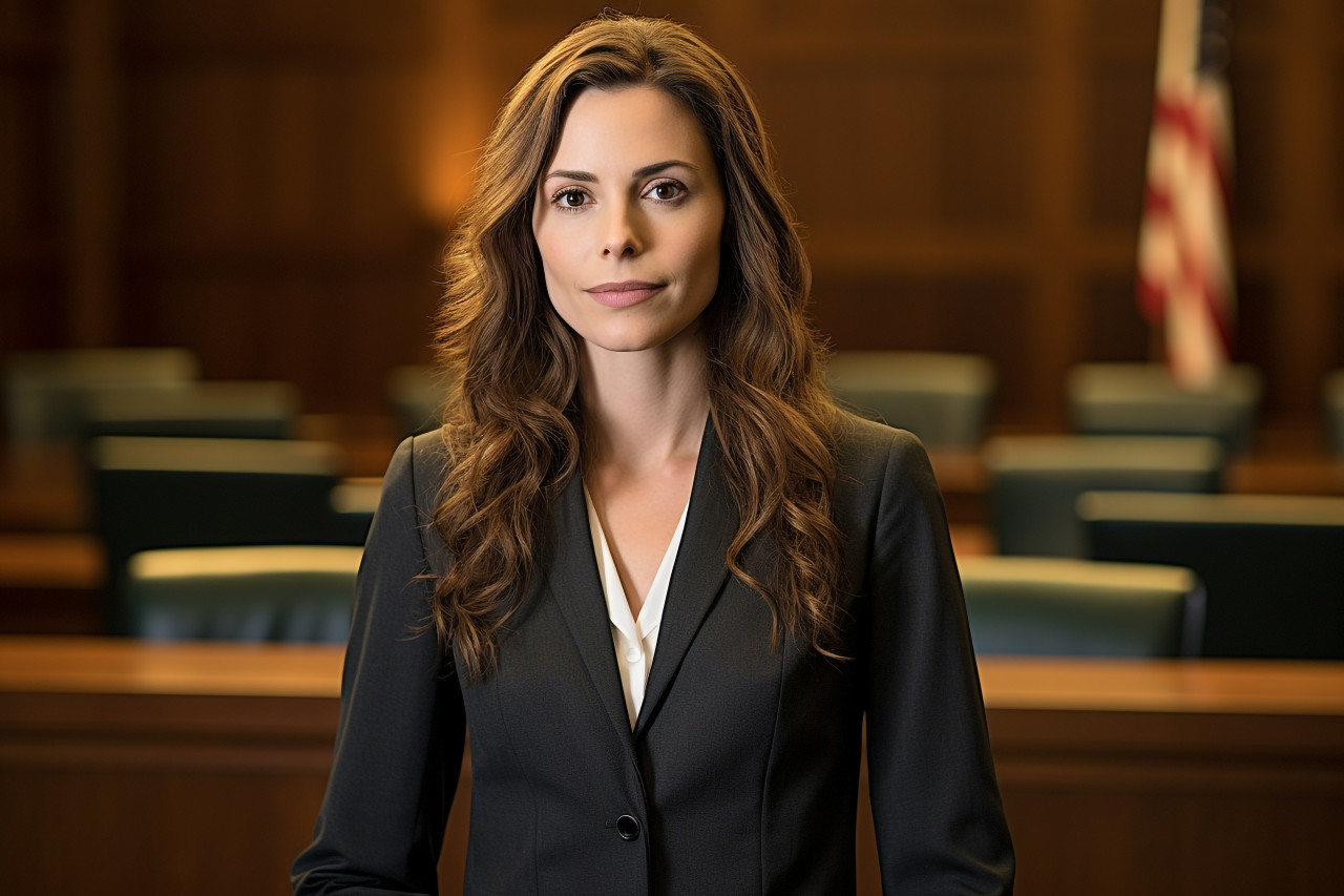 Expert lawyer helping clients at a law library