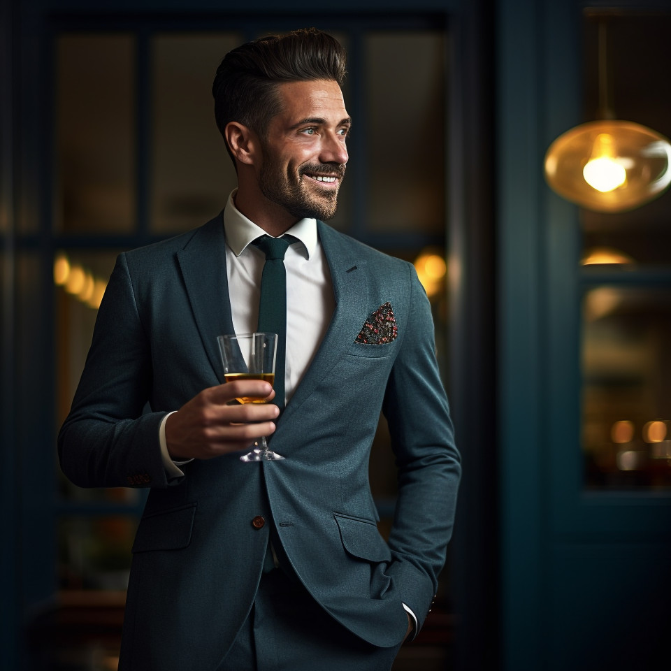 Stylish man savoring a refreshing drink