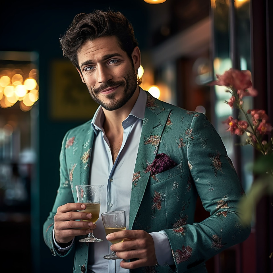 Stylish man savoring a refreshing drink