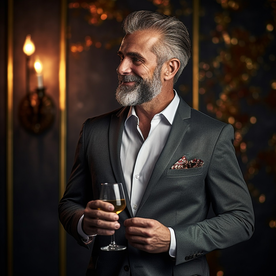 Stylish man savoring a refreshing drink