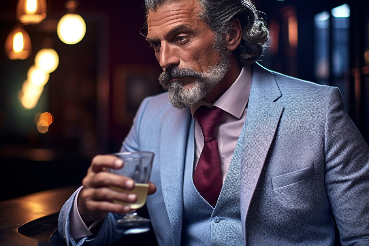 Stylish man enjoys a refreshing moscow mule