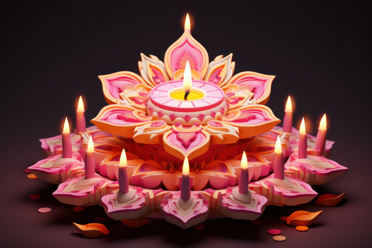 Festive diya decorations for diwali