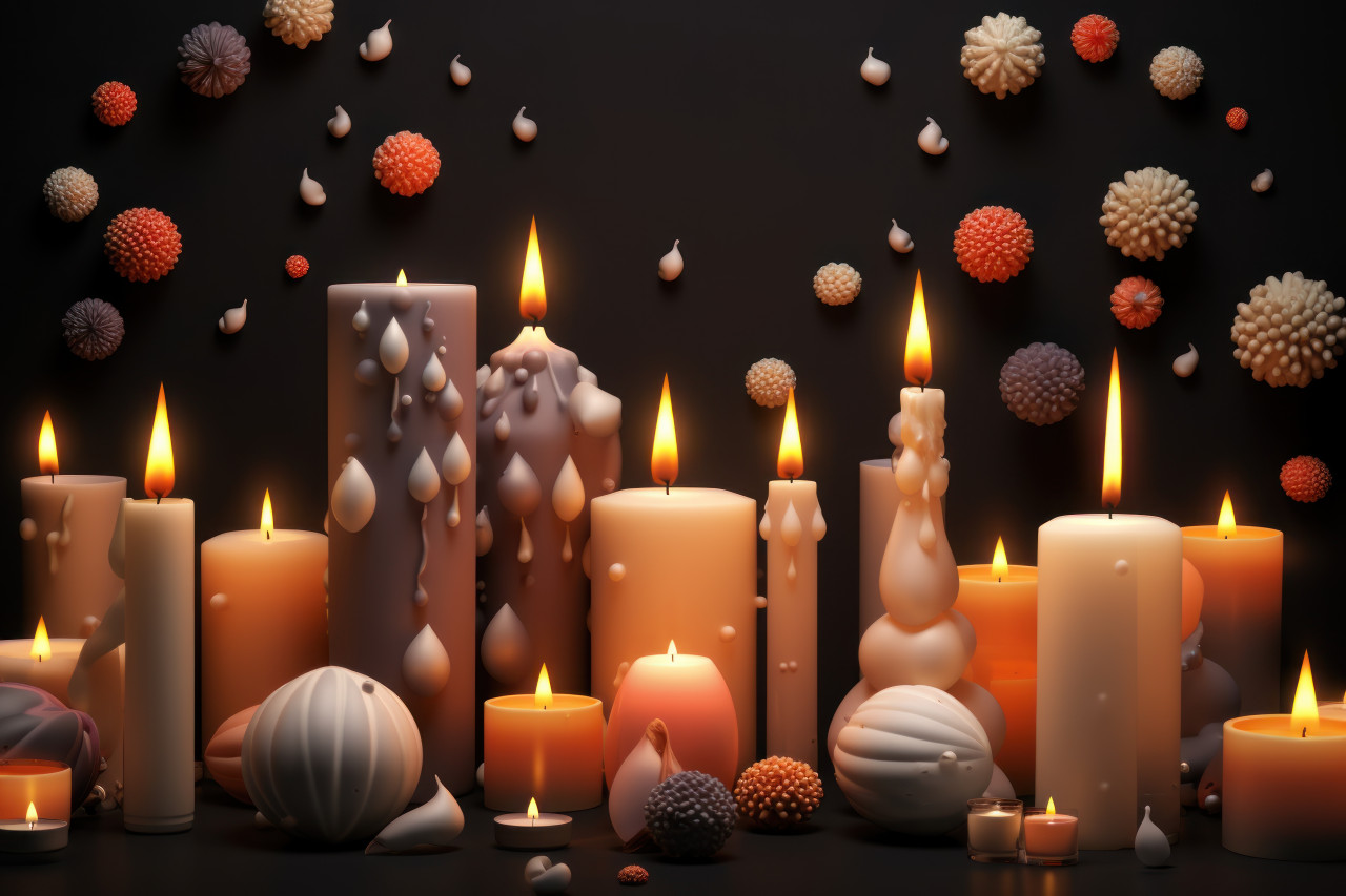 Diwali lanterns and candles illuminate the night