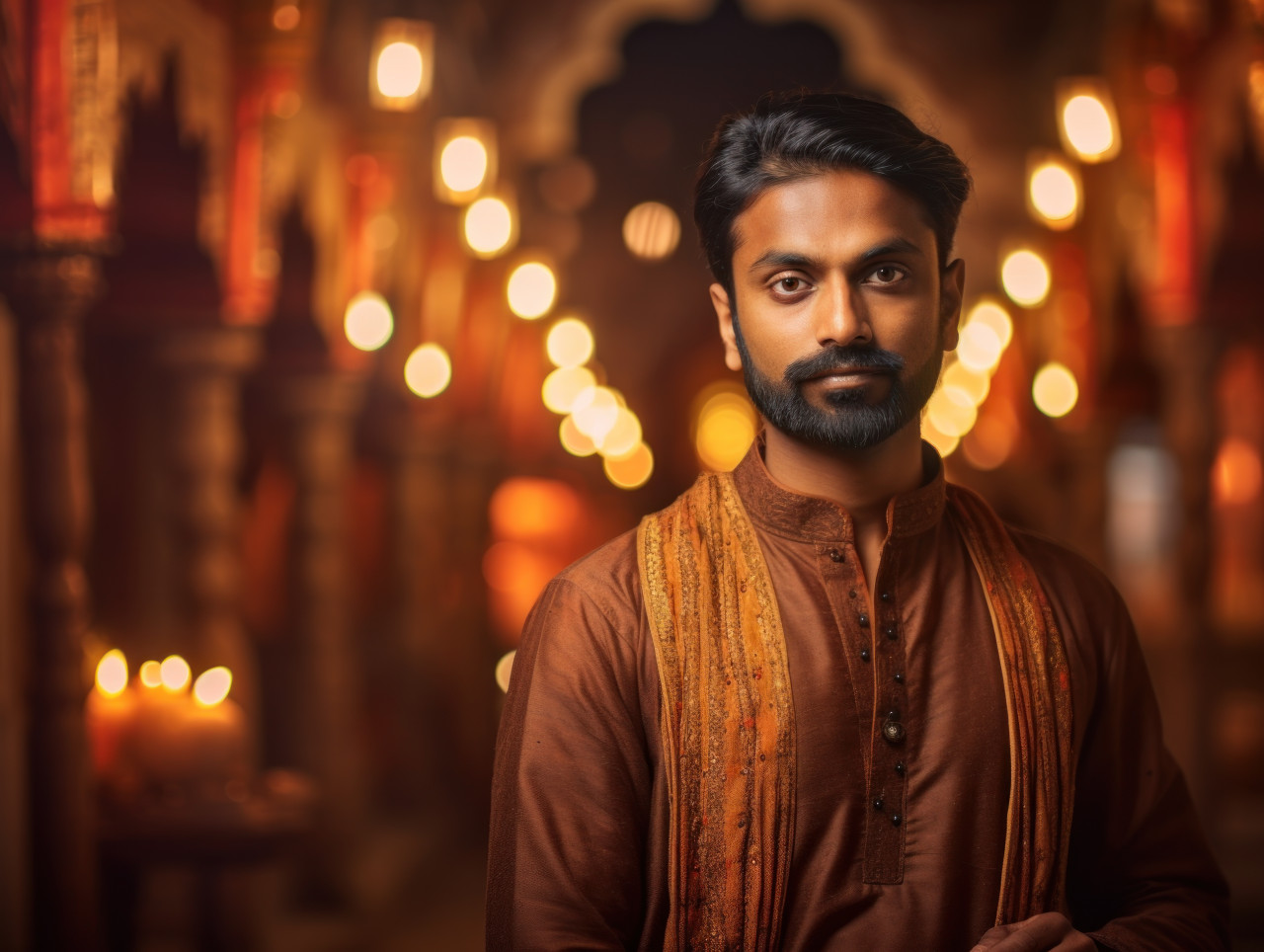 Indian man enjoying night out