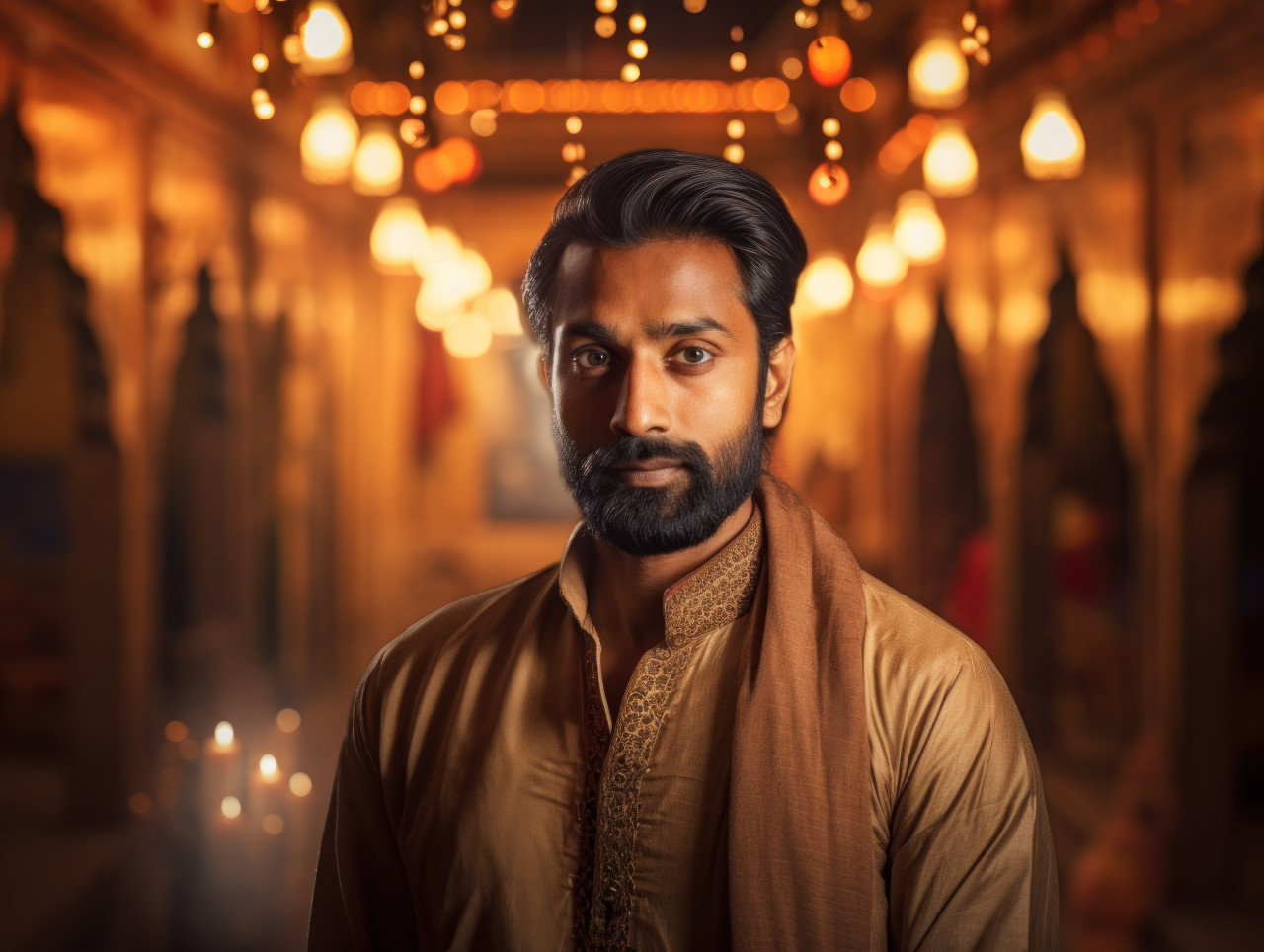 Indian man enjoying night out