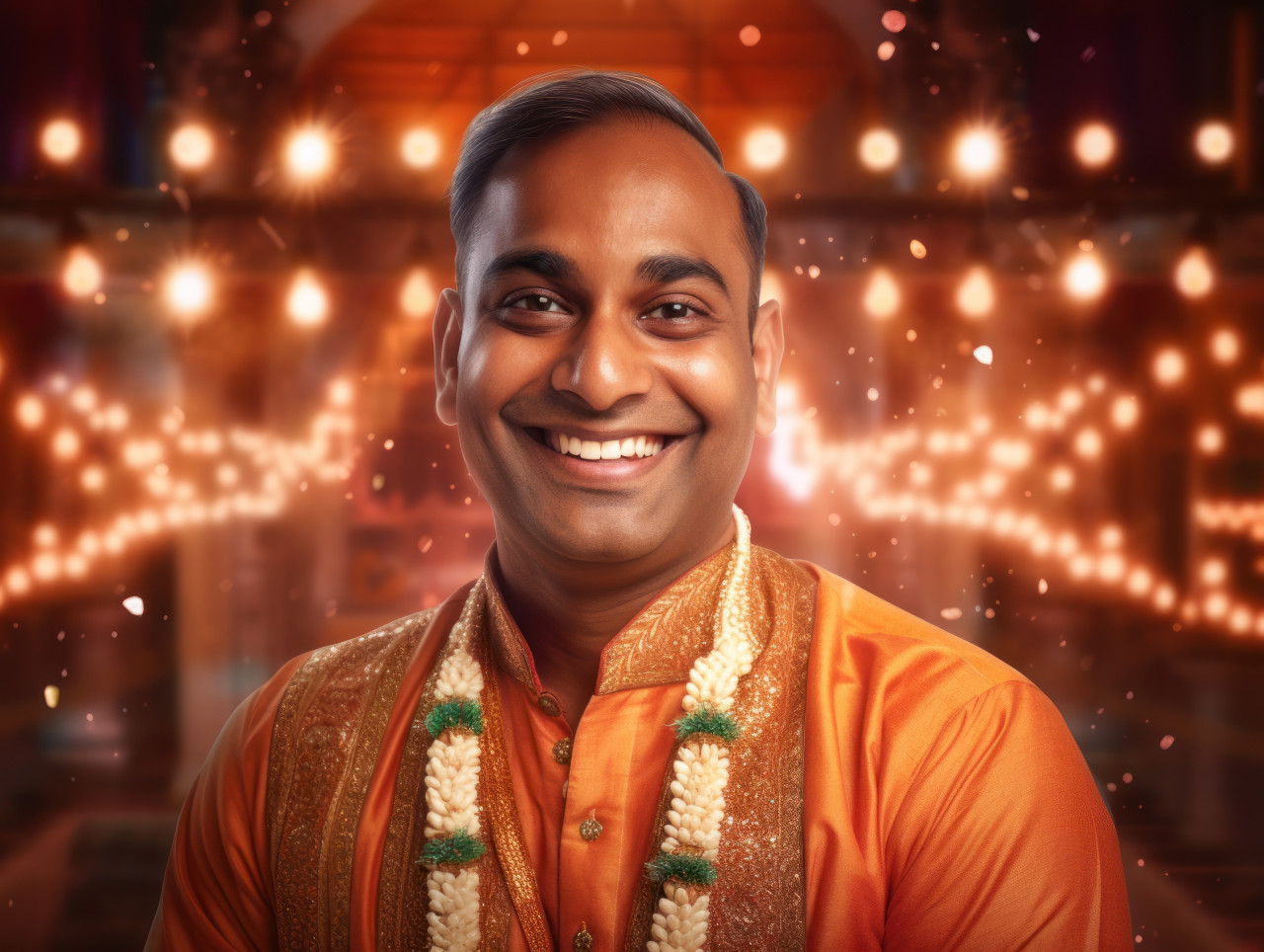 A portrait of a smiling indian man