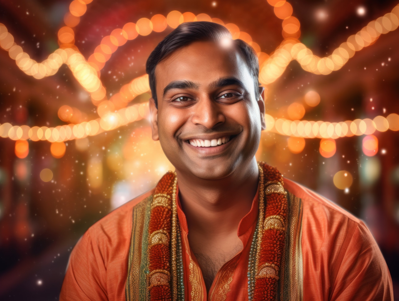 A portrait of a smiling indian man