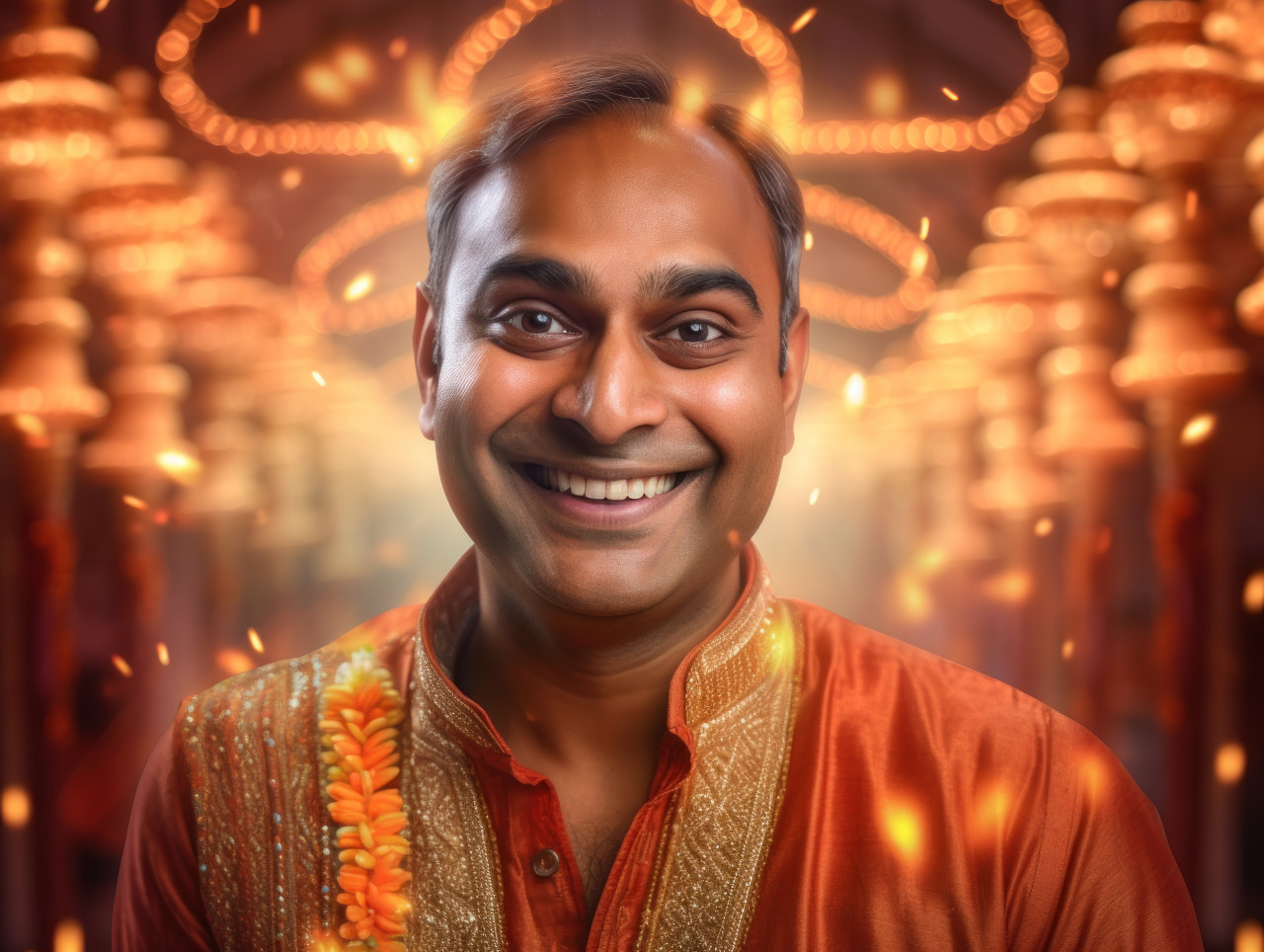 A portrait of a smiling indian man