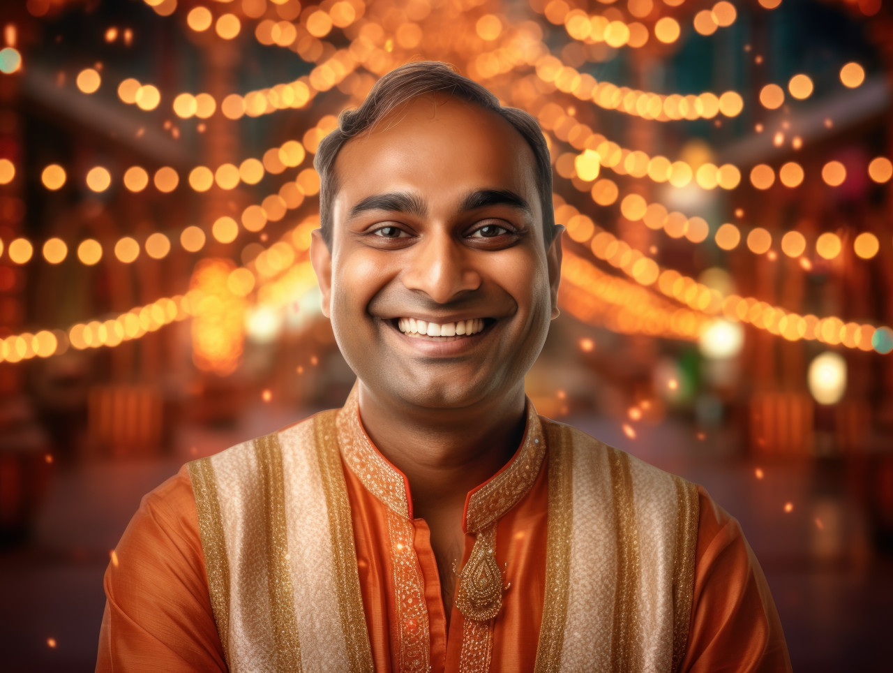 A portrait of a smiling indian man