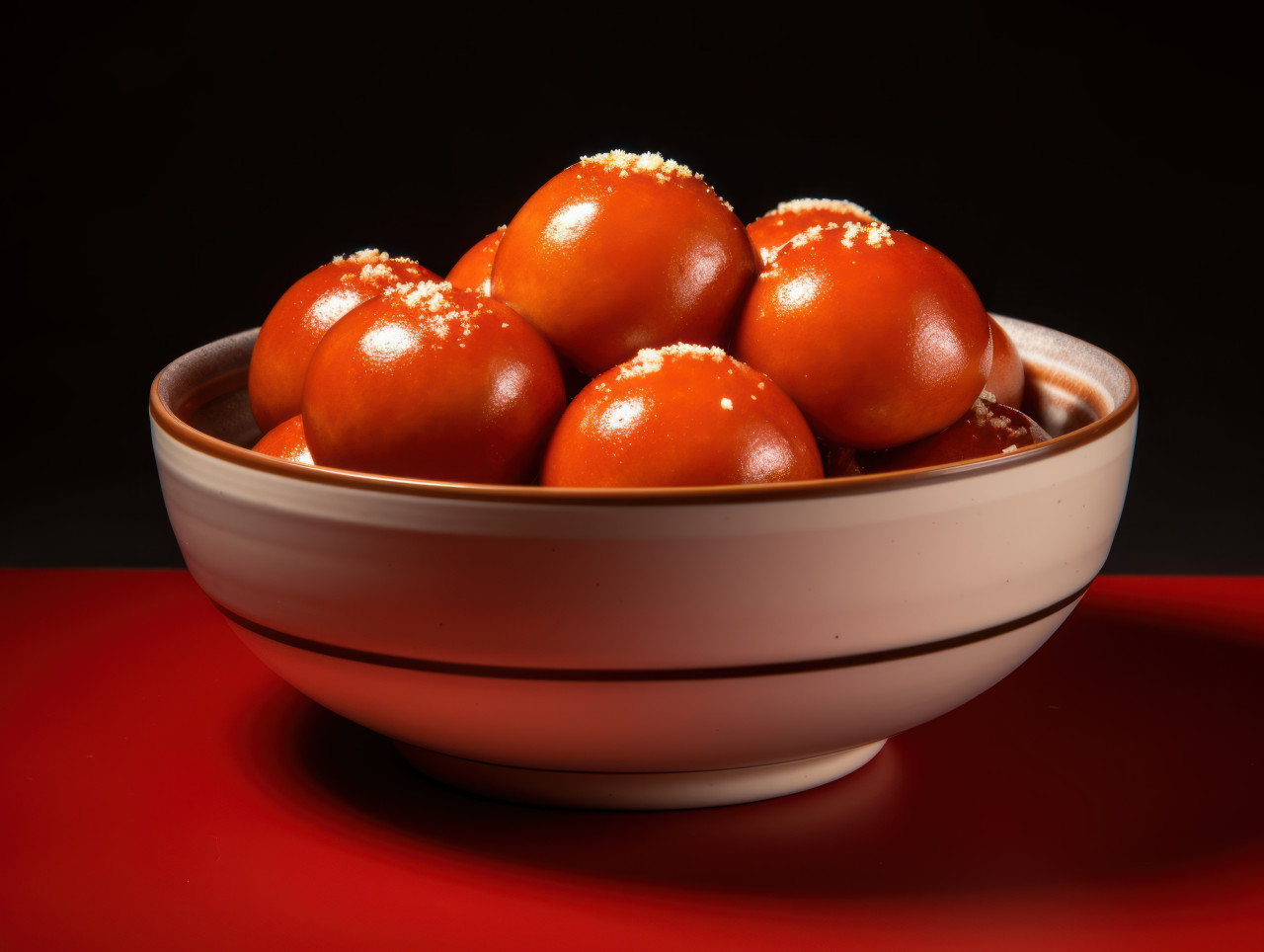 Sweet delight of red gulab jamun a traditional indian dessert