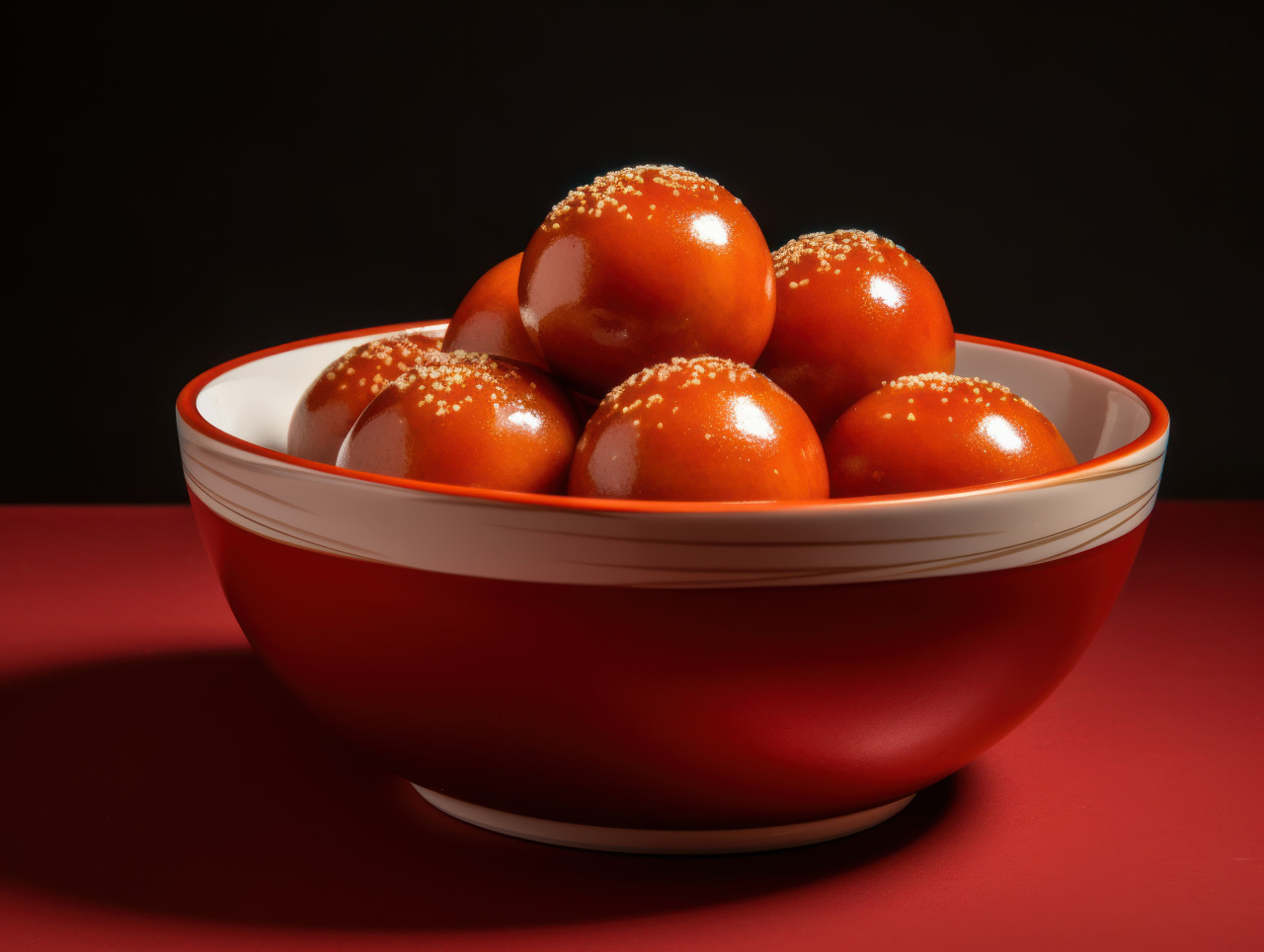 Sweet delight of red gulab jamun a traditional indian dessert