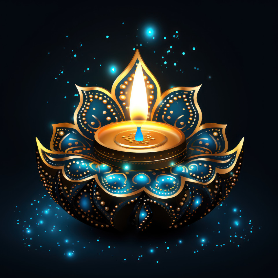 Diwali celebrations with the warm glow of traditional diya candles