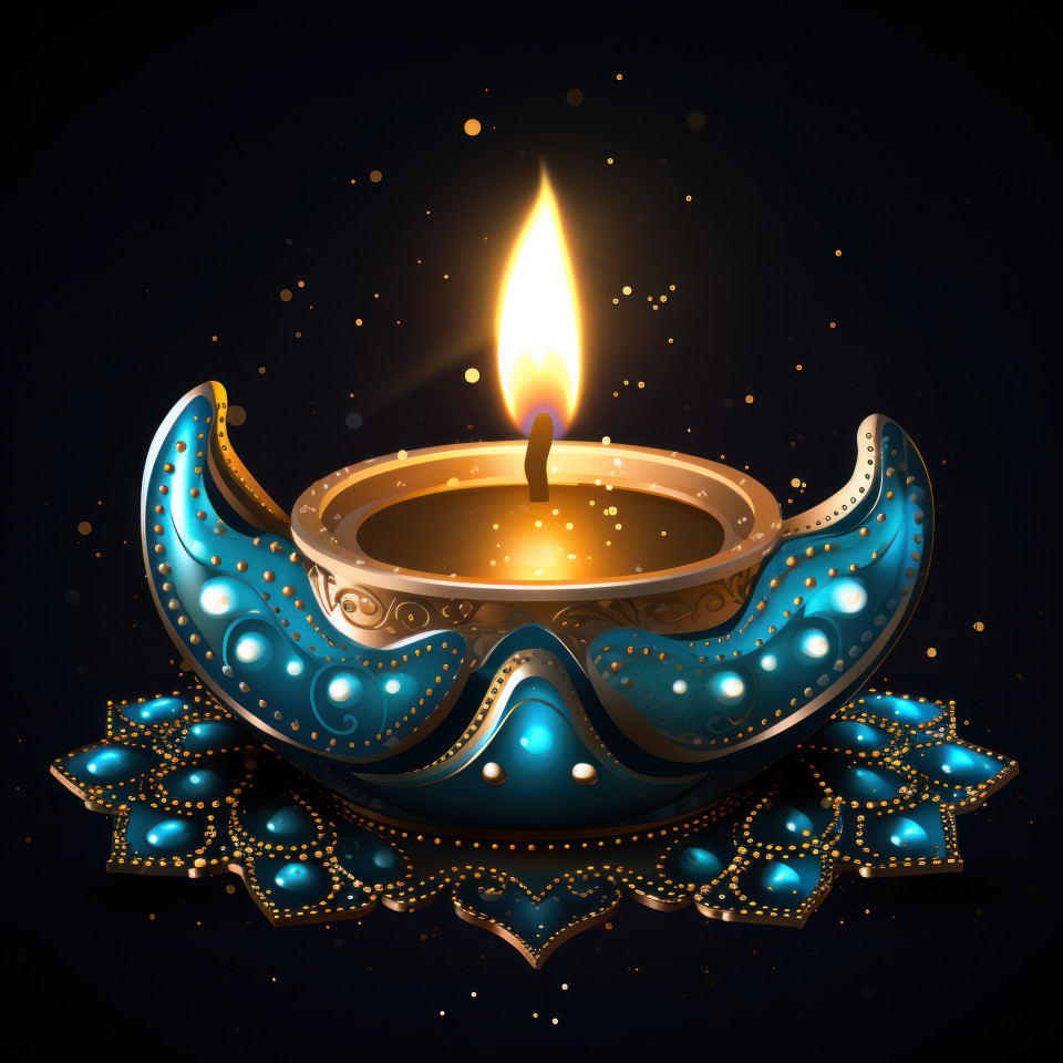 Diwali celebrations with the warm glow of traditional diya candles