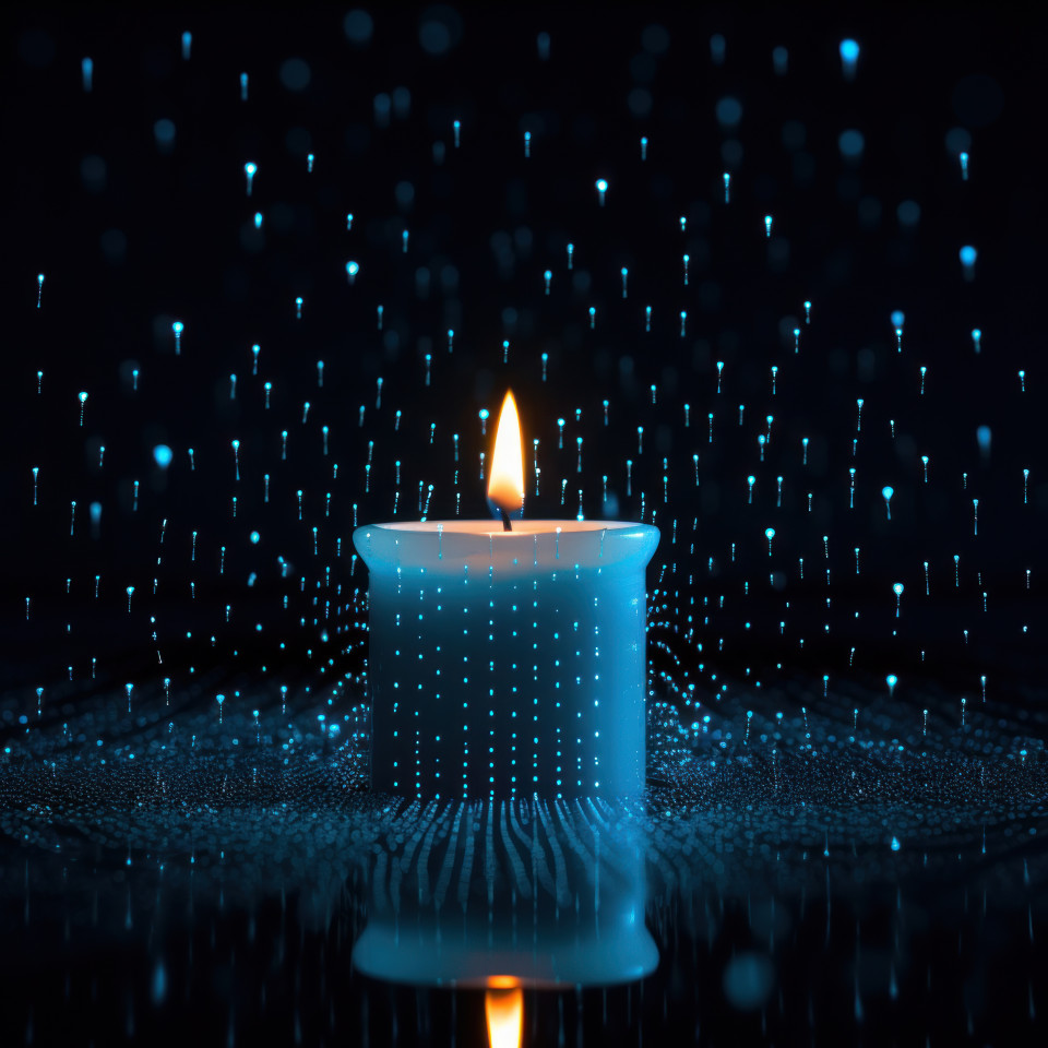 Diwali festivities with blue glow candle