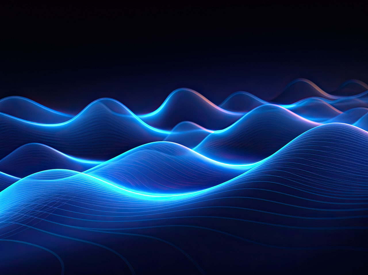 Wave wavy background in blue light