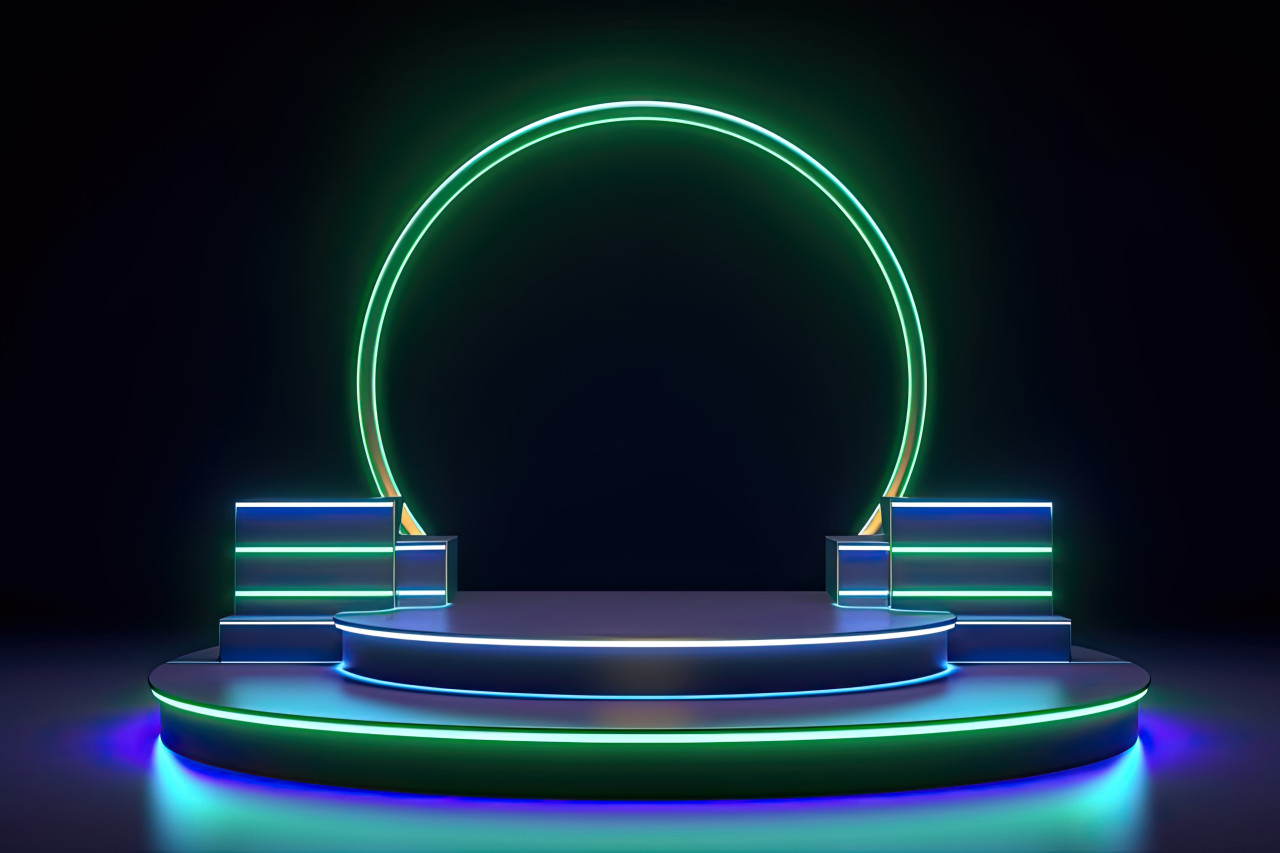 Platform for award ceremony or exhibition 3d rendering illustration