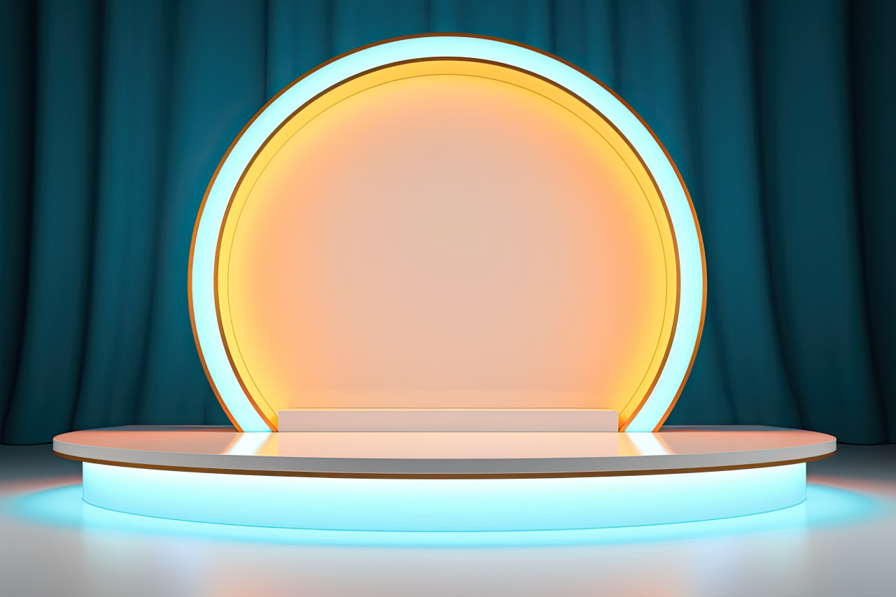 This is a round platform with a glowing circle