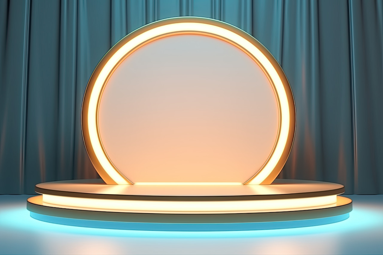 This is a round platform with a glowing circle